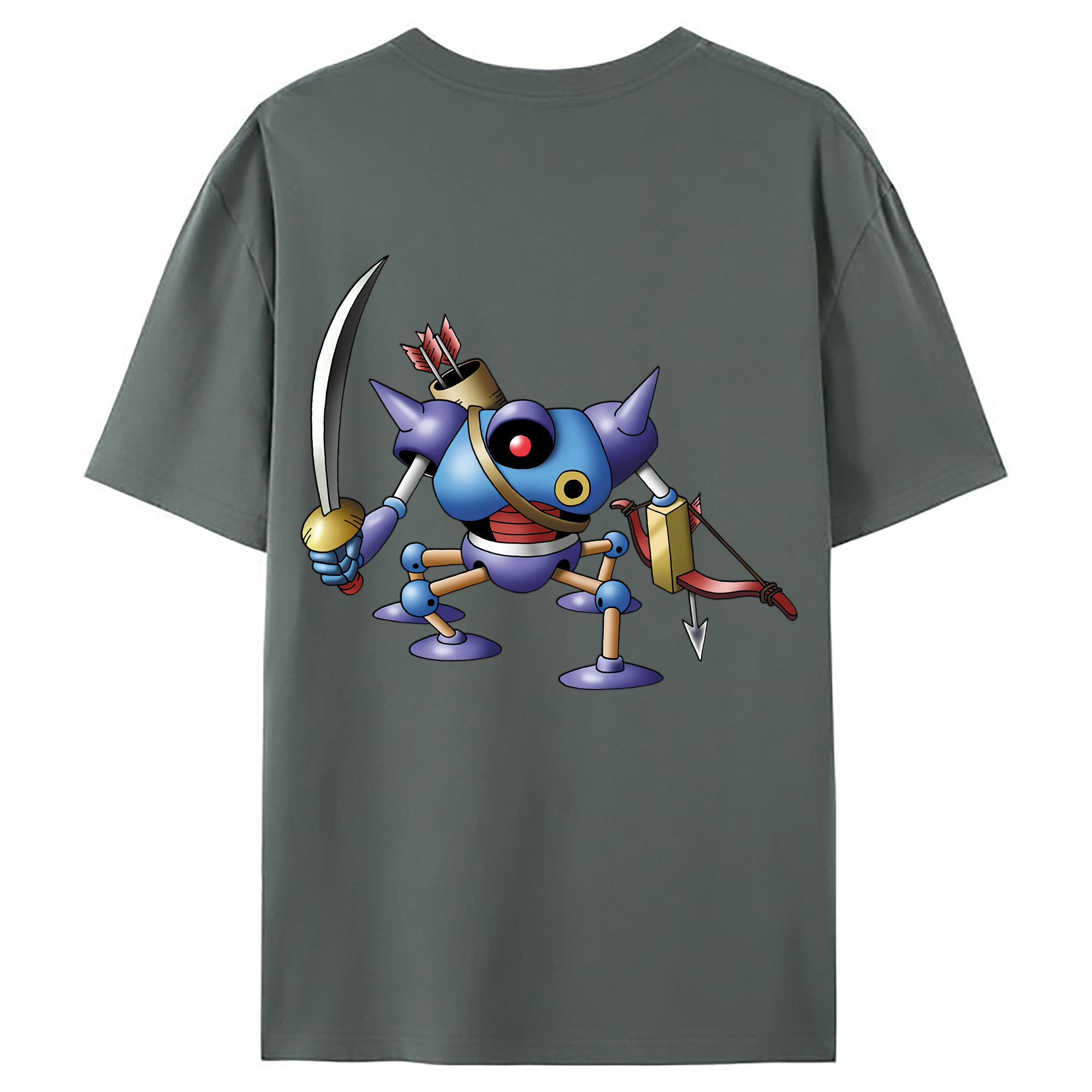 （画像用） ドラゴンクエスト Doragon Kuesuto Dragon Quest 綿100％ メンズ半袖Tシャツ（バックプリント） 通気性